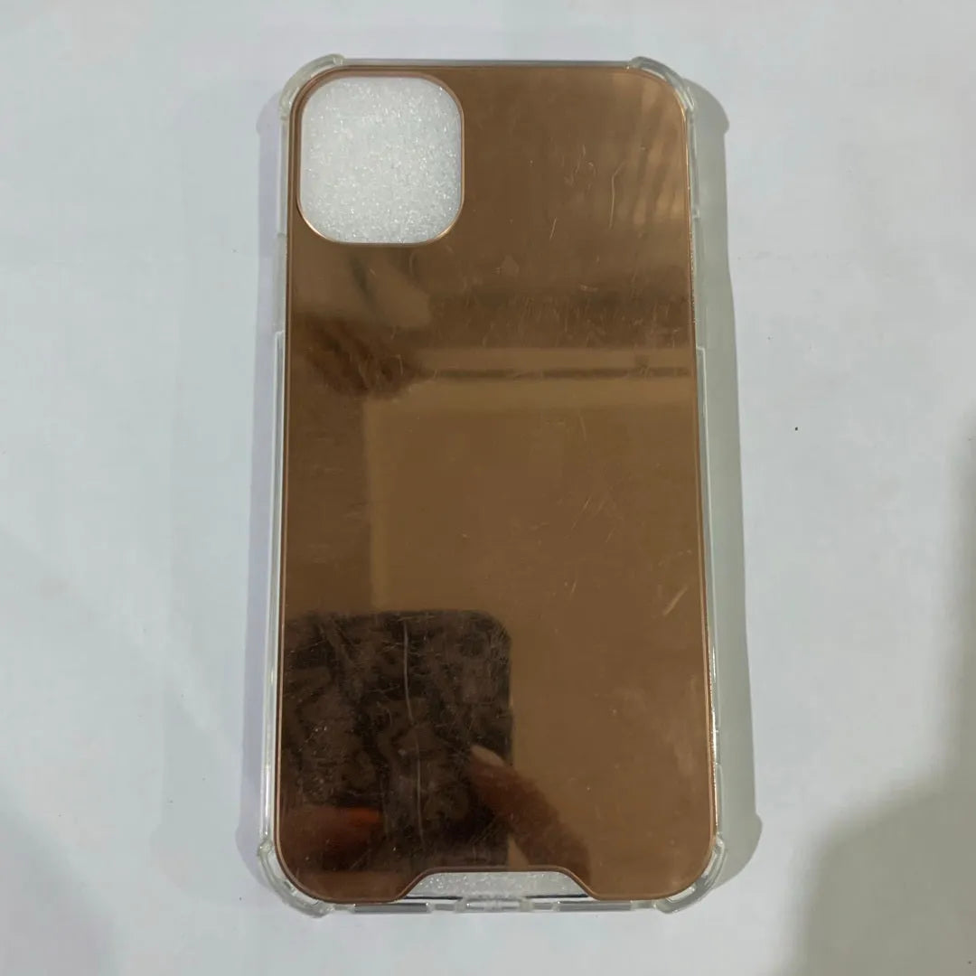 Reflective mirror phone case in soft TPU material available in multiple colours for various iPhone models showing back and side view