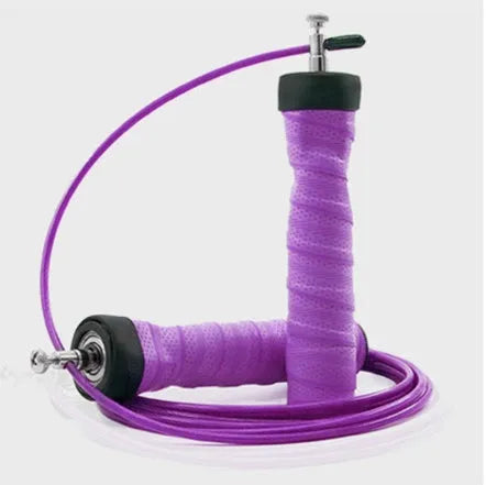 PROCIRCLE foam skipping rope with bearing mechanism, 160g weight block, black handle, on grey background