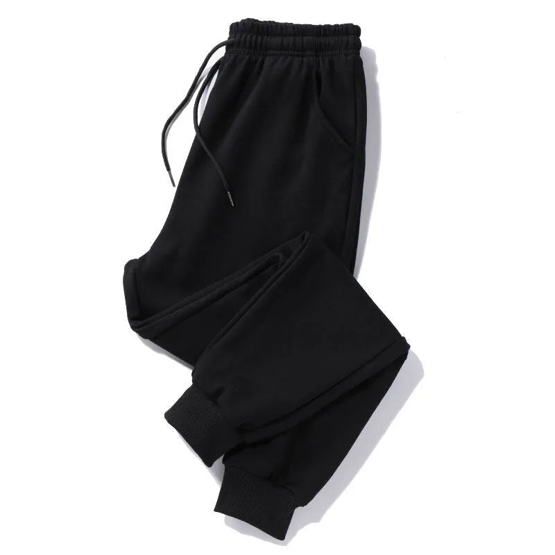 Loose fit polyester casual trousers for teenagers in alphabet blue with mid-waist tether closure