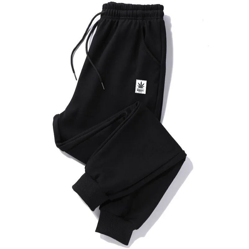 Loose fit polyester casual trousers for teenagers in alphabet blue with mid-waist tether closure
