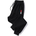 Loose fit polyester casual trousers for teenagers in alphabet blue with mid-waist tether closure