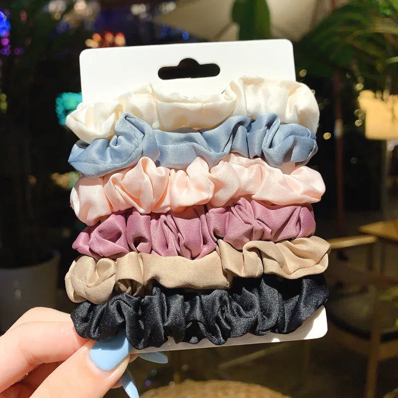 Children's hair accessory set with small intestine rings and large head ropes in autumn colours