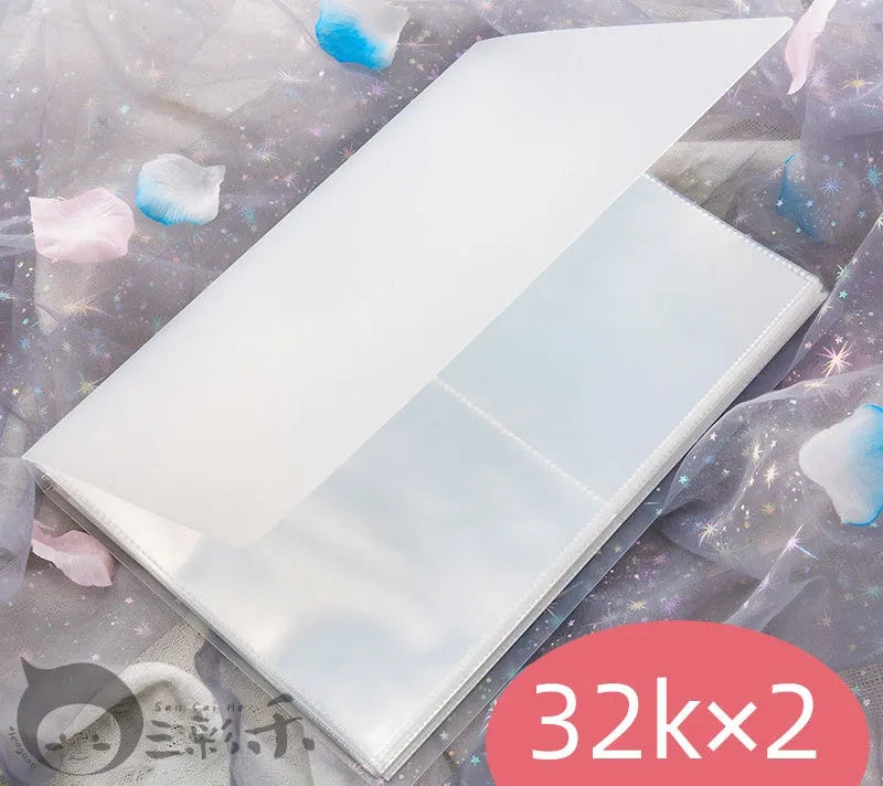 Watercolour style PP photo album with rounded corners, shown in various sizes.