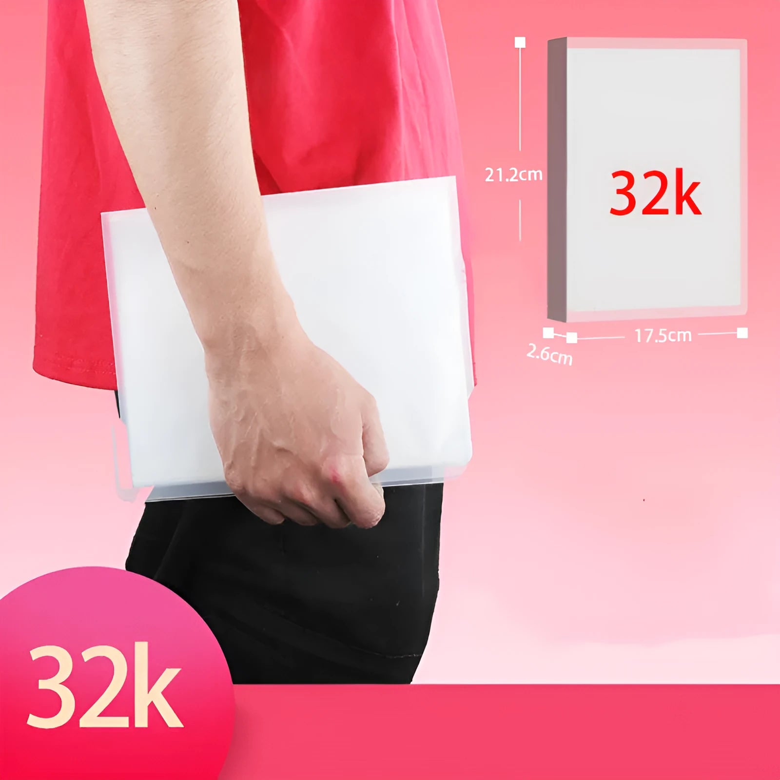Watercolour style PP photo album with rounded corners, shown in various sizes.