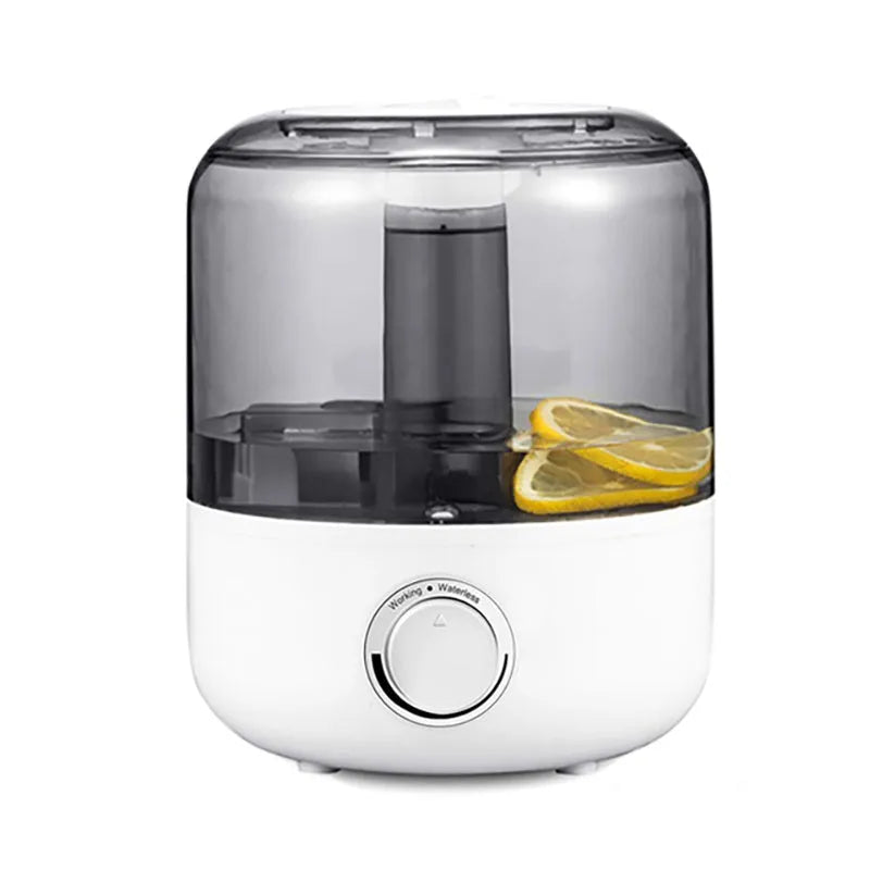 Black and white compact 3-litre ultrasonic humidifier for bedroom with quiet operation