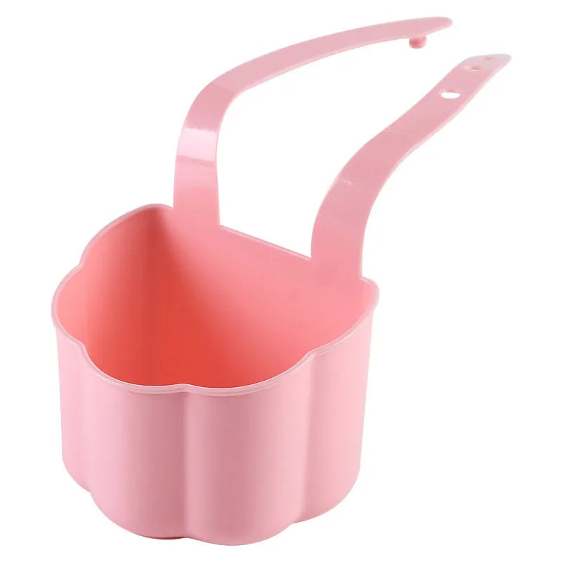 Nordic style plastic sink drain basket in dark blue measuring 20cm long