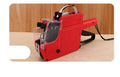 Manual supermarket price labelling machine in blue, red or yellow with bidirectional printing