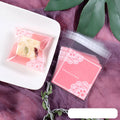 Pink self-adhesive plastic packaging bags for handmade soap, 7x7 cm with 3 cm flap