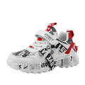 Children's Velcro sneakers in beige blue colour with rubber sole for sports and casual wear
