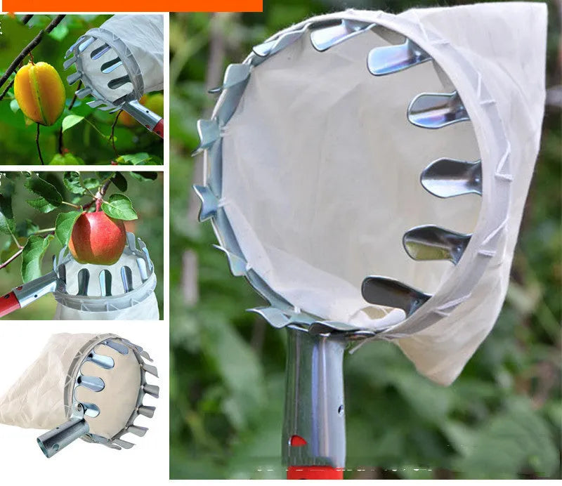 Steel frame cloth bag fruit picker basket for harvesting citrus, pears and peaches