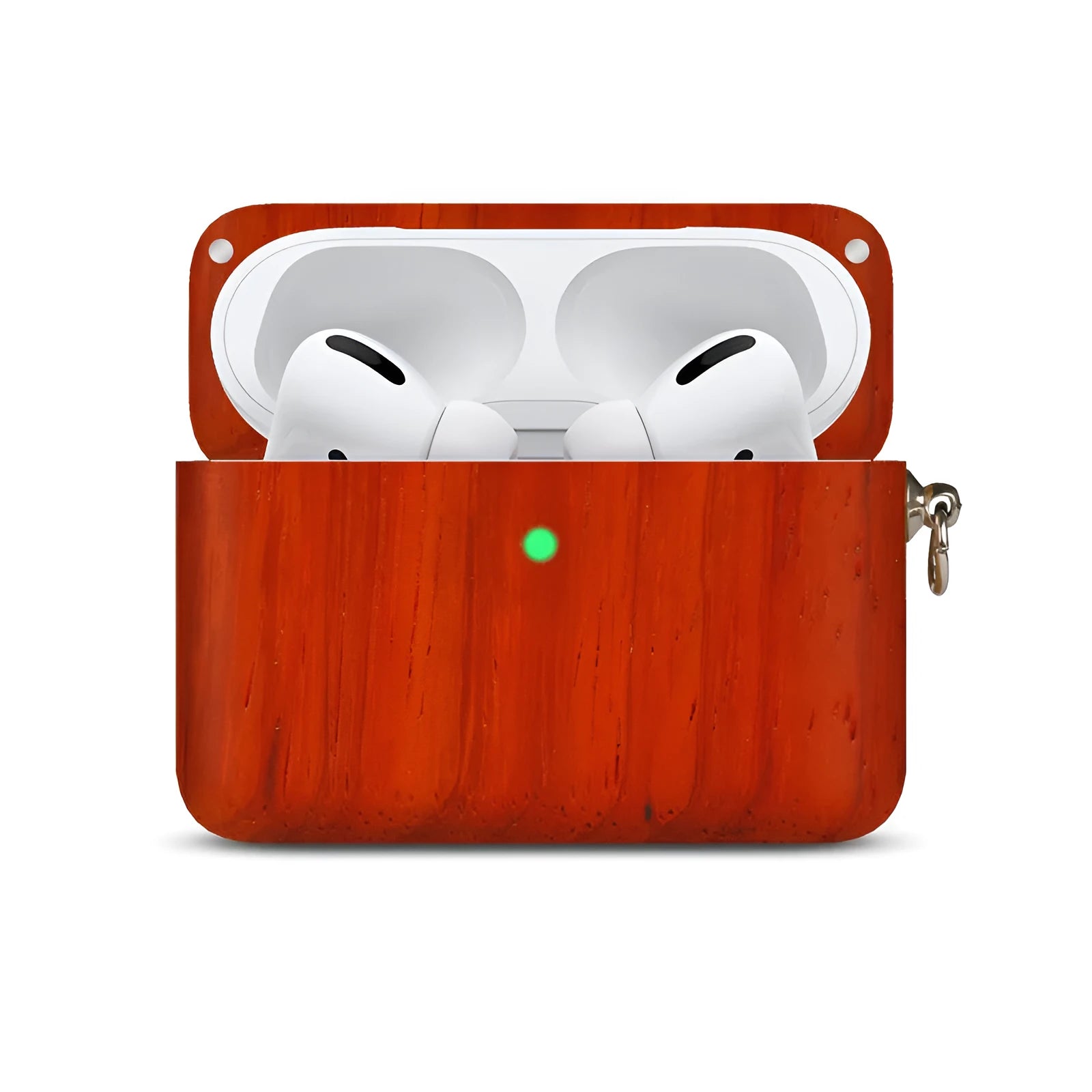 Solid hardwood Bluetooth earphone sleeve case compatible with Apple iPhones in various wood finishes.