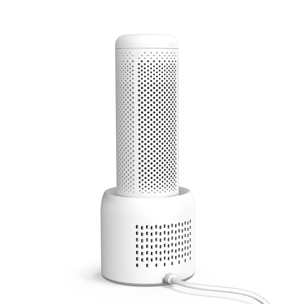 White mini dehumidifier with 1L water tank for small rooms up to 10 square metres