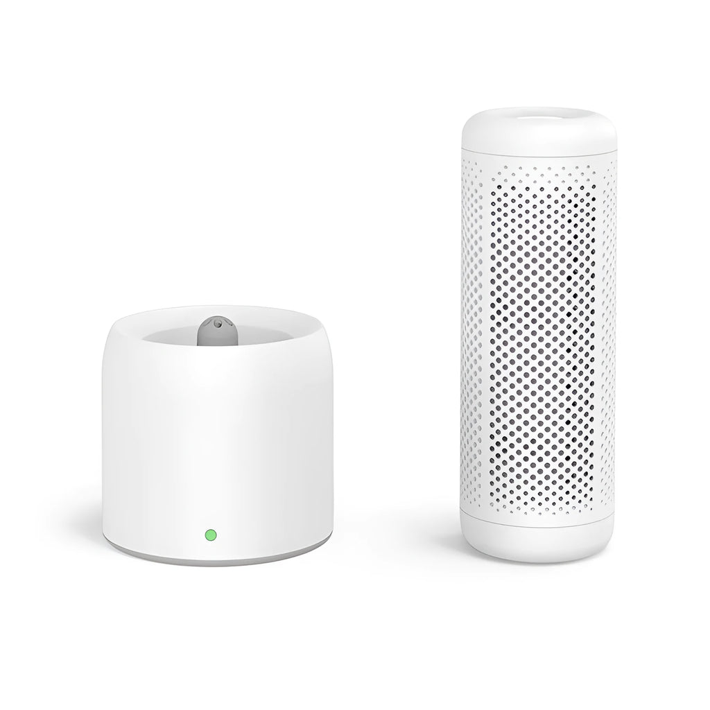 White mini dehumidifier with 1L water tank for small rooms up to 10 square metres