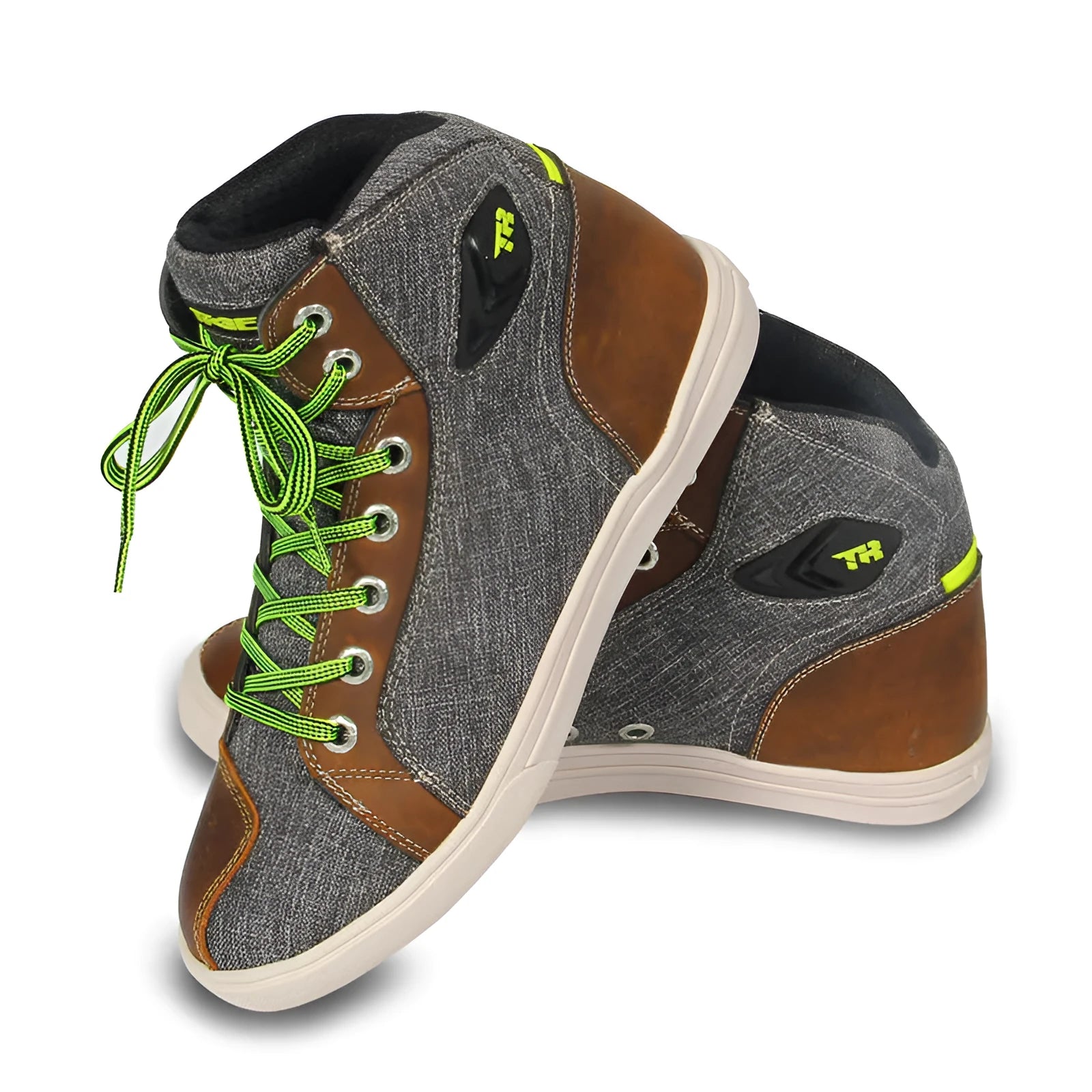 Black and grey motorcycle casual short boots for summer riding with anti-fall construction
