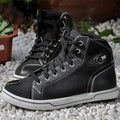 Black and grey motorcycle casual short boots for summer riding with anti-fall construction