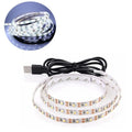 1-metre long flexible USB LED light strip showing multiple SMD5050 LEDs, with a connected 50cm USB cable.