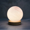Nordic style bedside table lamp with glass shade and USB power cable in choice of seven colours