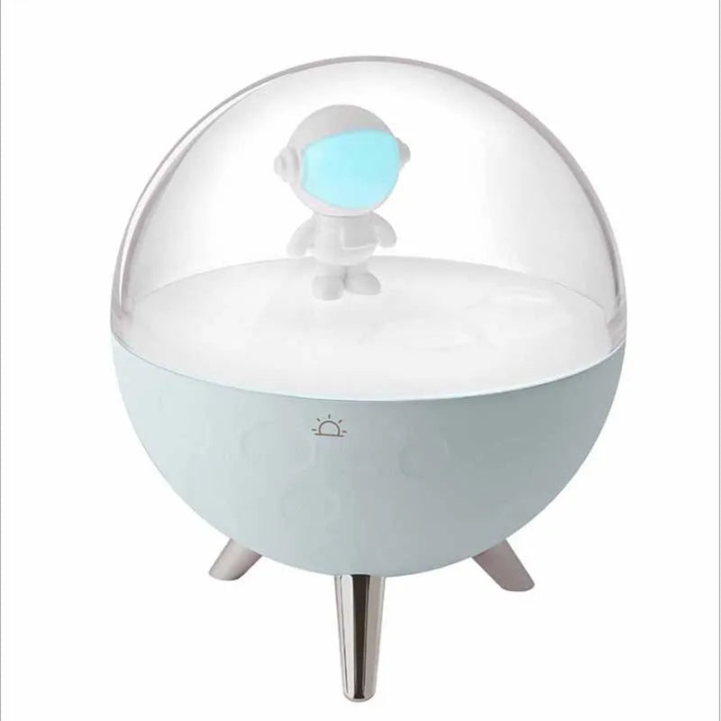 USB desk lamp night light in blue or white with plastic shade and modern design