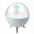 USB desk lamp night light in blue or white with plastic shade and modern design