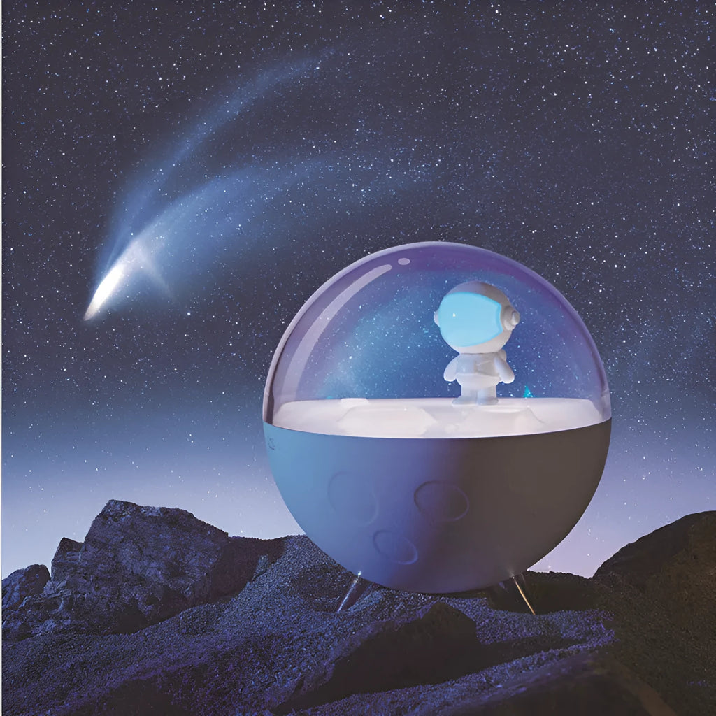 USB desk lamp night light in blue or white with plastic shade and modern design