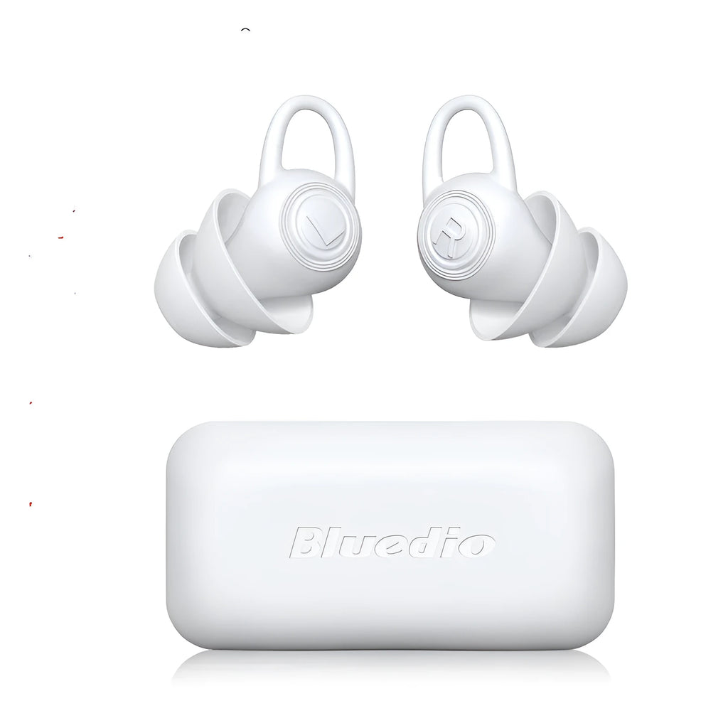White silicone ear plugs for noise reduction with all-size fit design