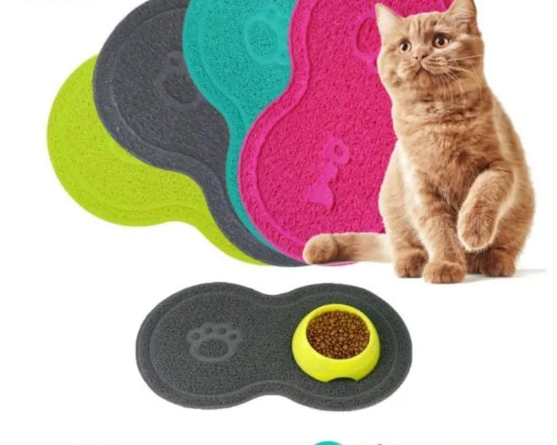 Rose red plastic cat litter pad 45.5x25.5cm placed under a litter tray