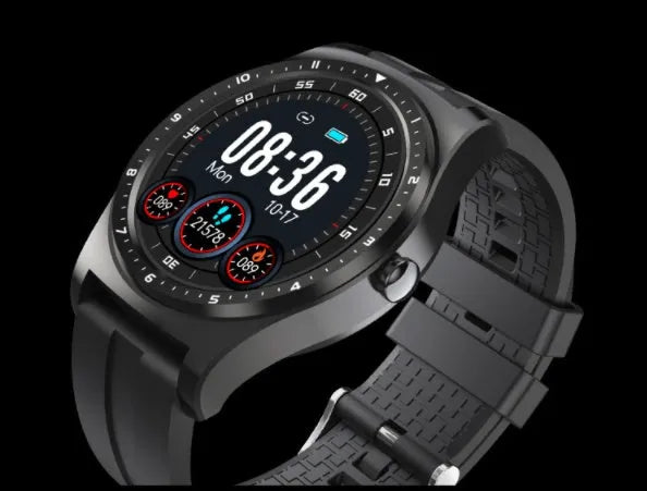Full circle touch screen smart watch with heart rate blood pressure monitoring on wrist