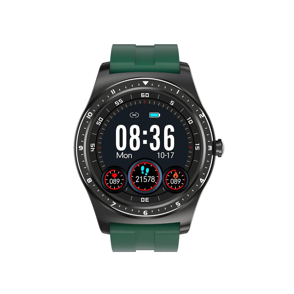 Full circle touch screen smart watch with heart rate blood pressure monitoring on wrist
