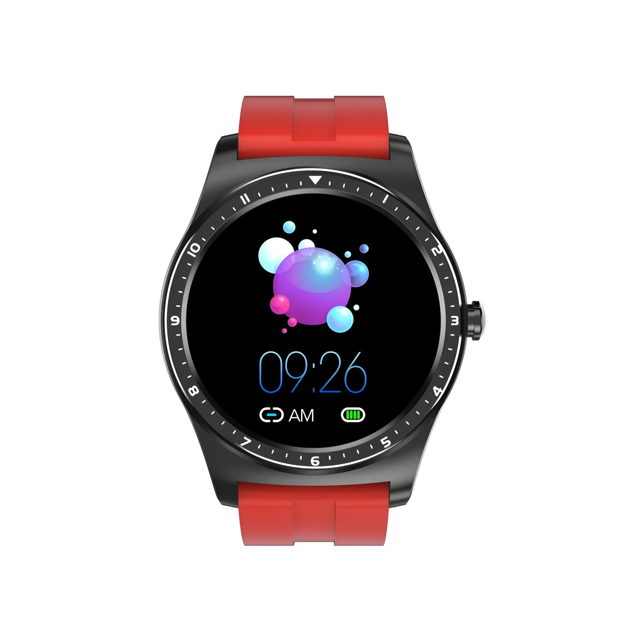 Full circle touch screen smart watch with heart rate blood pressure monitoring on wrist