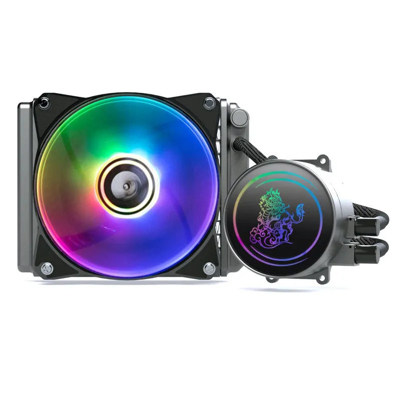 Kirin 240mm colourful ARGB CPU water cooling radiator with copper-aluminium fins and fan