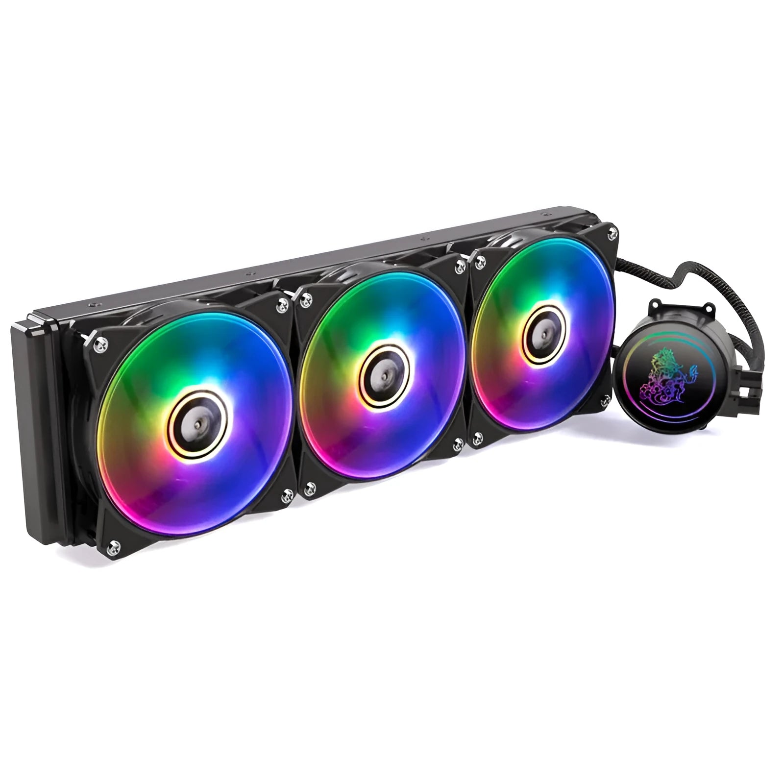 Kirin 240mm colourful ARGB CPU water cooling radiator with copper-aluminium fins and fan