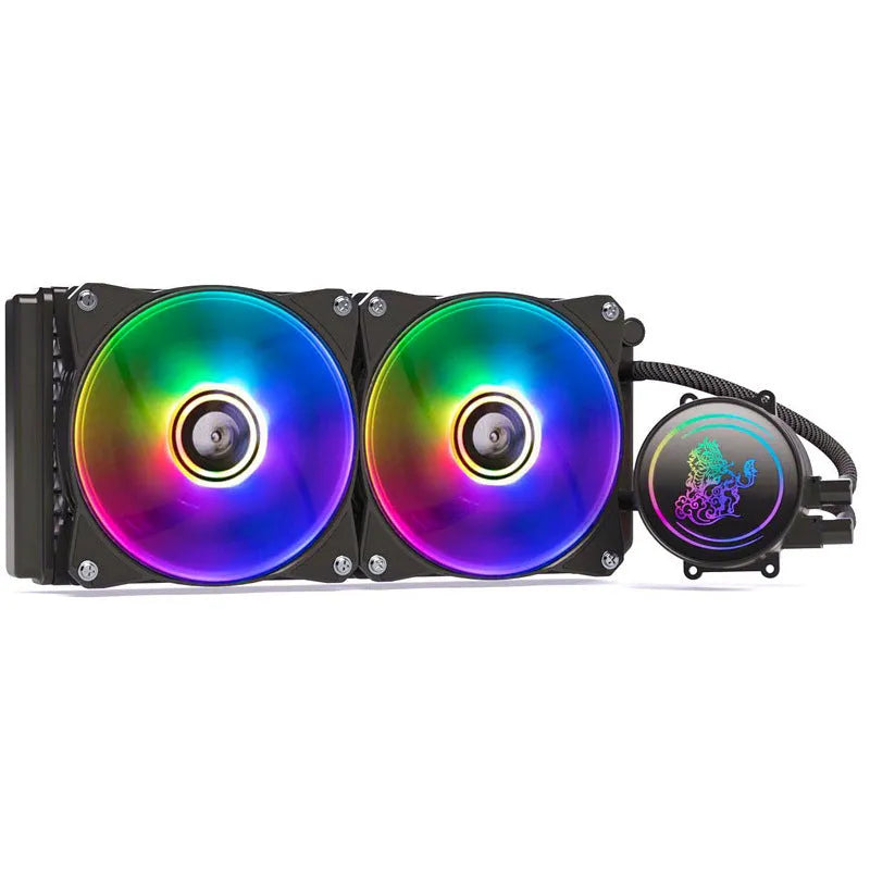 Kirin 240mm colourful ARGB CPU water cooling radiator with copper-aluminium fins and fan
