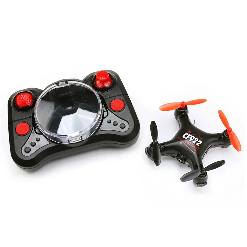 30cm fixed height remote control aircraft in bright gold colour with four blades and handle remote control