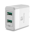 Black and white dual-standard travel charger with European and American plugs for mobile phone USB charging