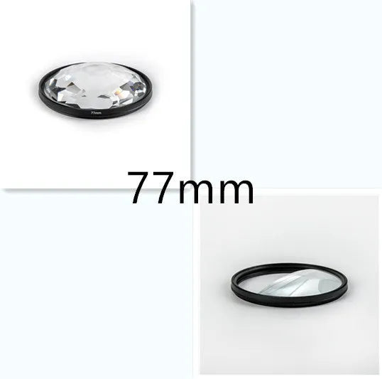 77mm half moon mirror SLR filter with rotatable ring for creative photography effects