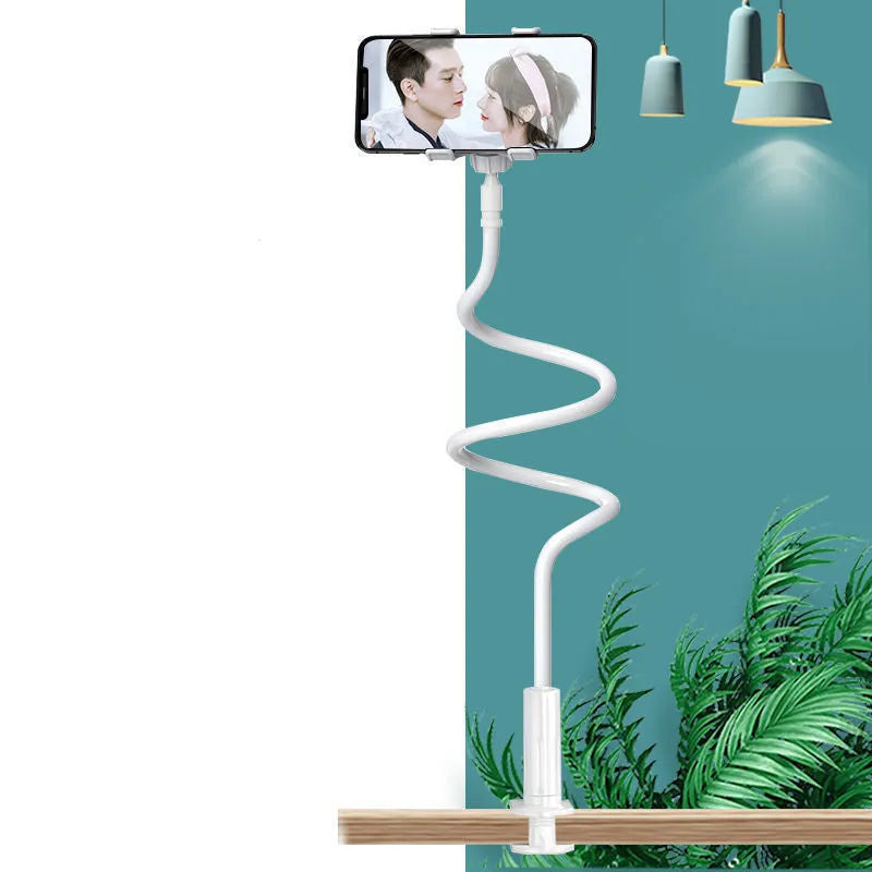 Adjustable mobile phone holder with memory alloy hose in bedside setting