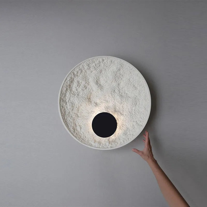 White modern iron wall lamp in 300mm or 500mm size options for bedroom or hallway