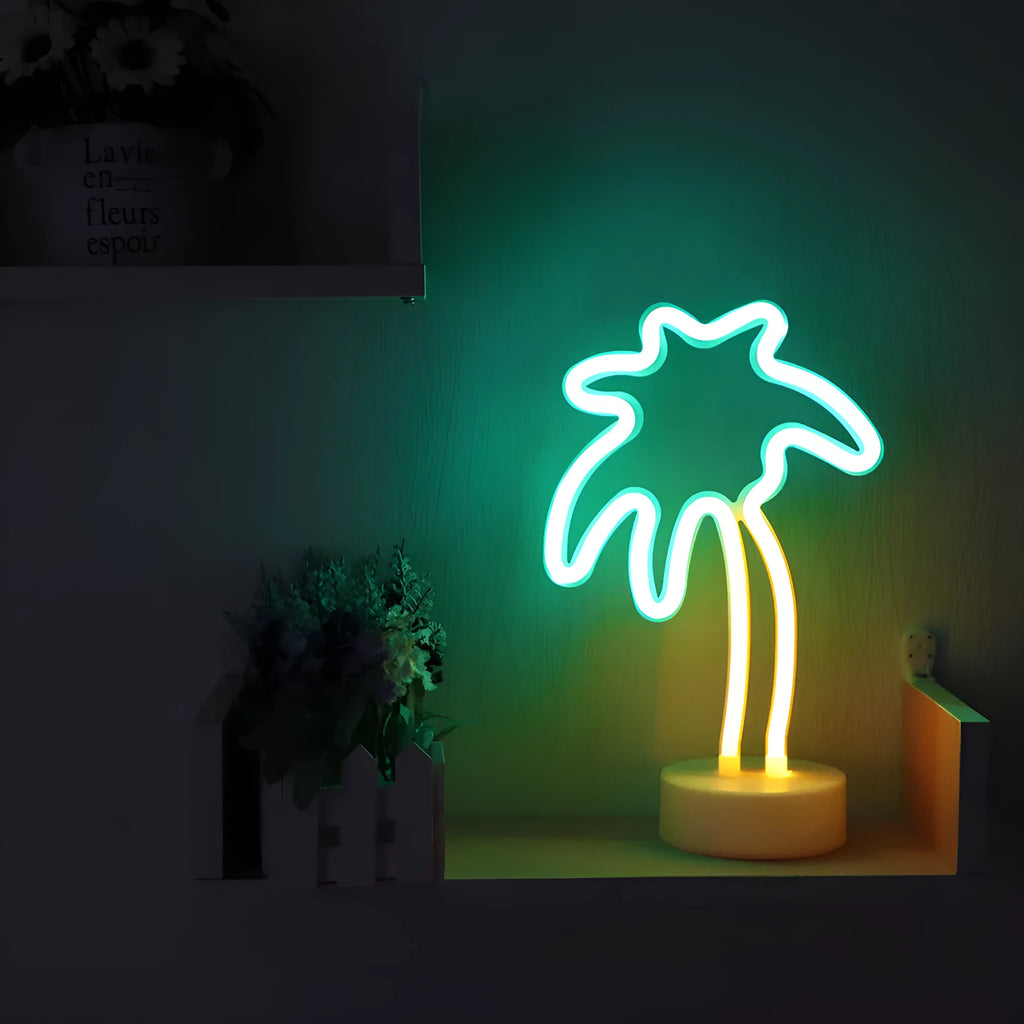 Green base model neon light with USB plug-in power for proposal decoration
