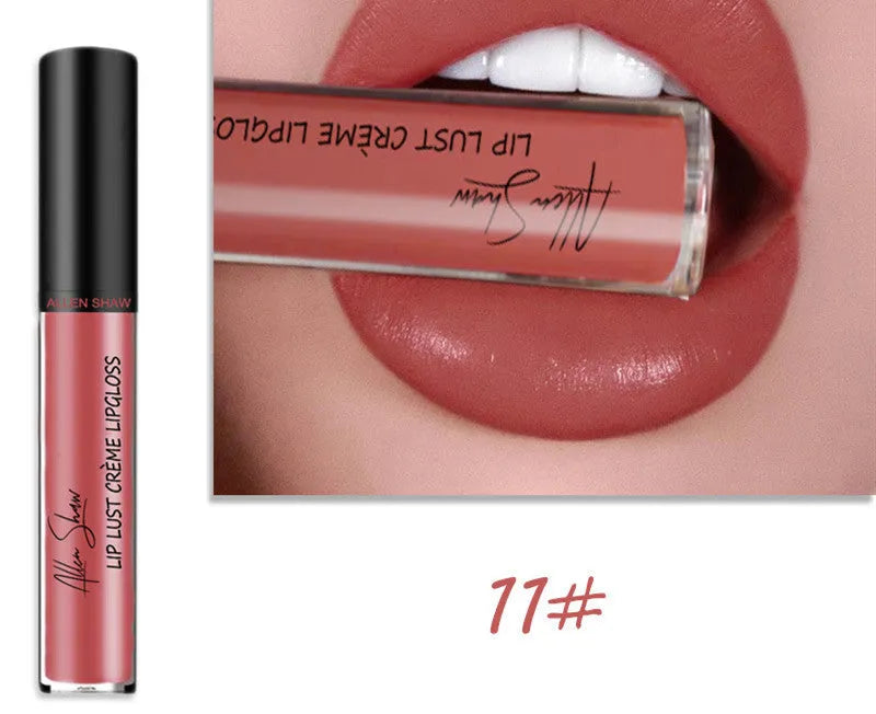 Silky cream texture lip gloss in multiple colours with mineral-based formula