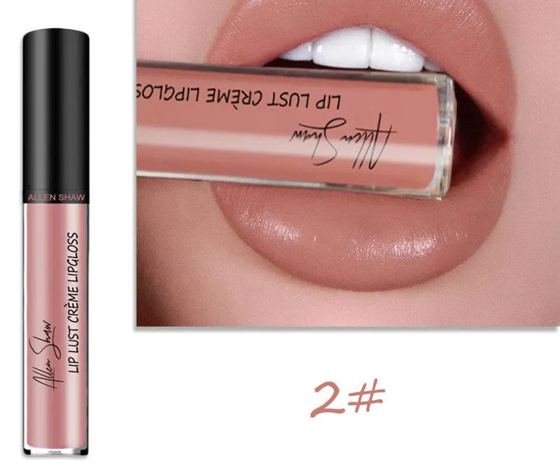 Silky cream texture lip gloss in multiple colours with mineral-based formula