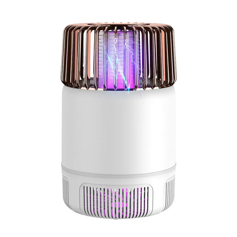 Electric mosquito killer lamp in black with USB power cord, photocatalyst technology, and LED trap light, 12x12x19.5cm