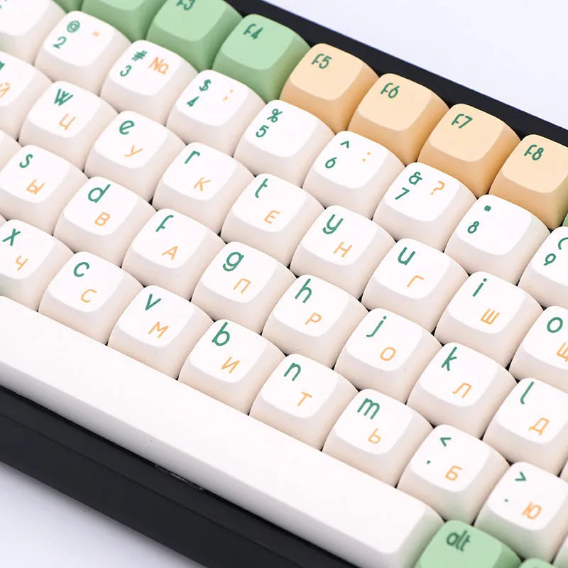 Dye sublimation customized mechanical keyboard with retro theme PG keycaps, wired USB, official standard layout