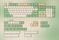Dye sublimation customized mechanical keyboard with retro theme PG keycaps, wired USB, official standard layout