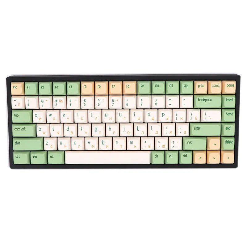 Dye sublimation customized mechanical keyboard with retro theme PG keycaps, wired USB, official standard layout