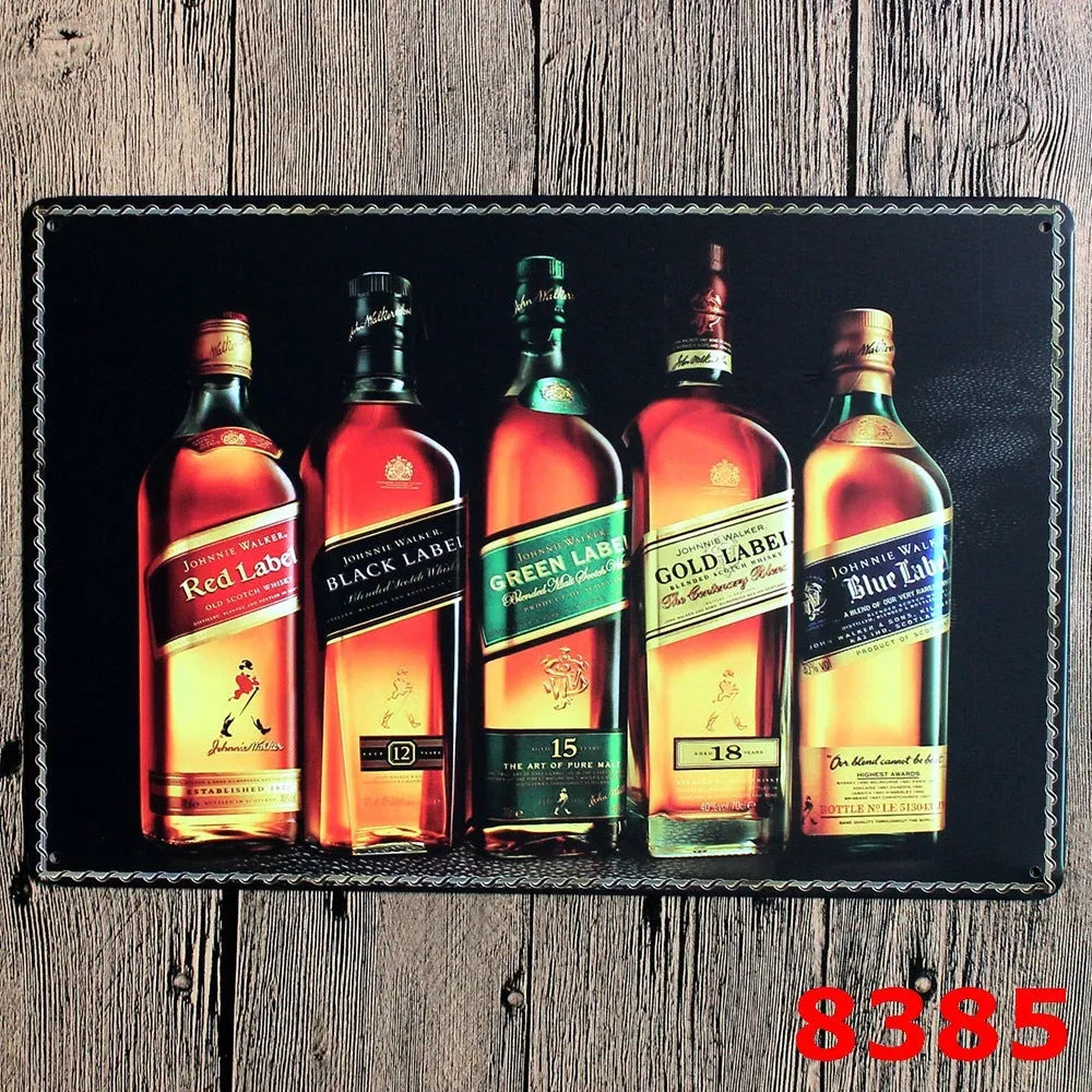 Vintage tin painting with barbecue, hamburger and beer retro artwork on iron metal