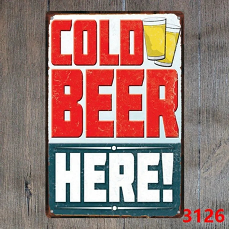Vintage tin painting with barbecue, hamburger and beer retro artwork on iron metal