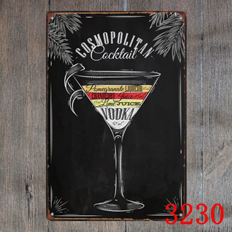 Vintage tin painting with barbecue, hamburger and beer retro artwork on iron metal