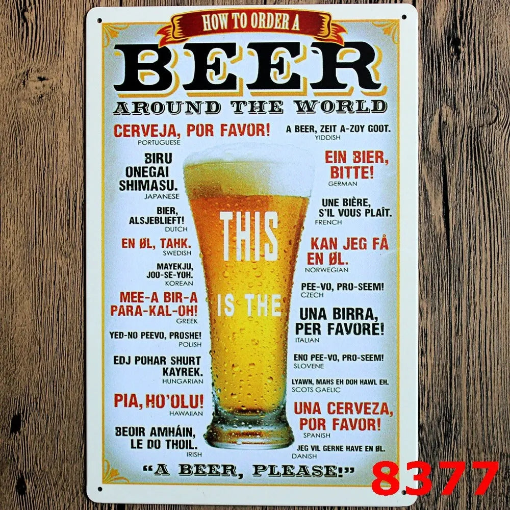 Vintage tin painting with barbecue, hamburger and beer retro artwork on iron metal