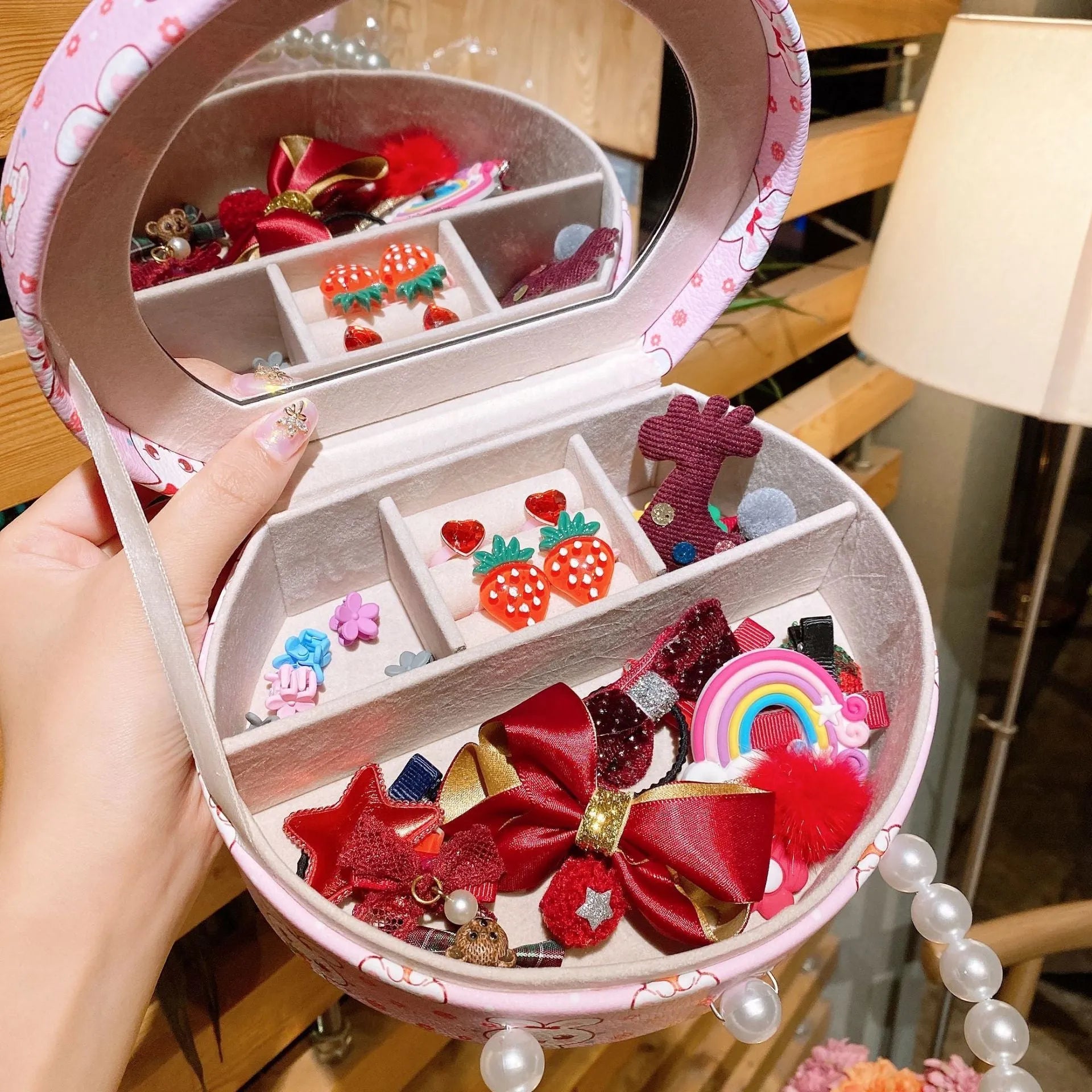 Cocoli cartoon character cloth headdress hair clip jewellery set for children in a gift box with storage.