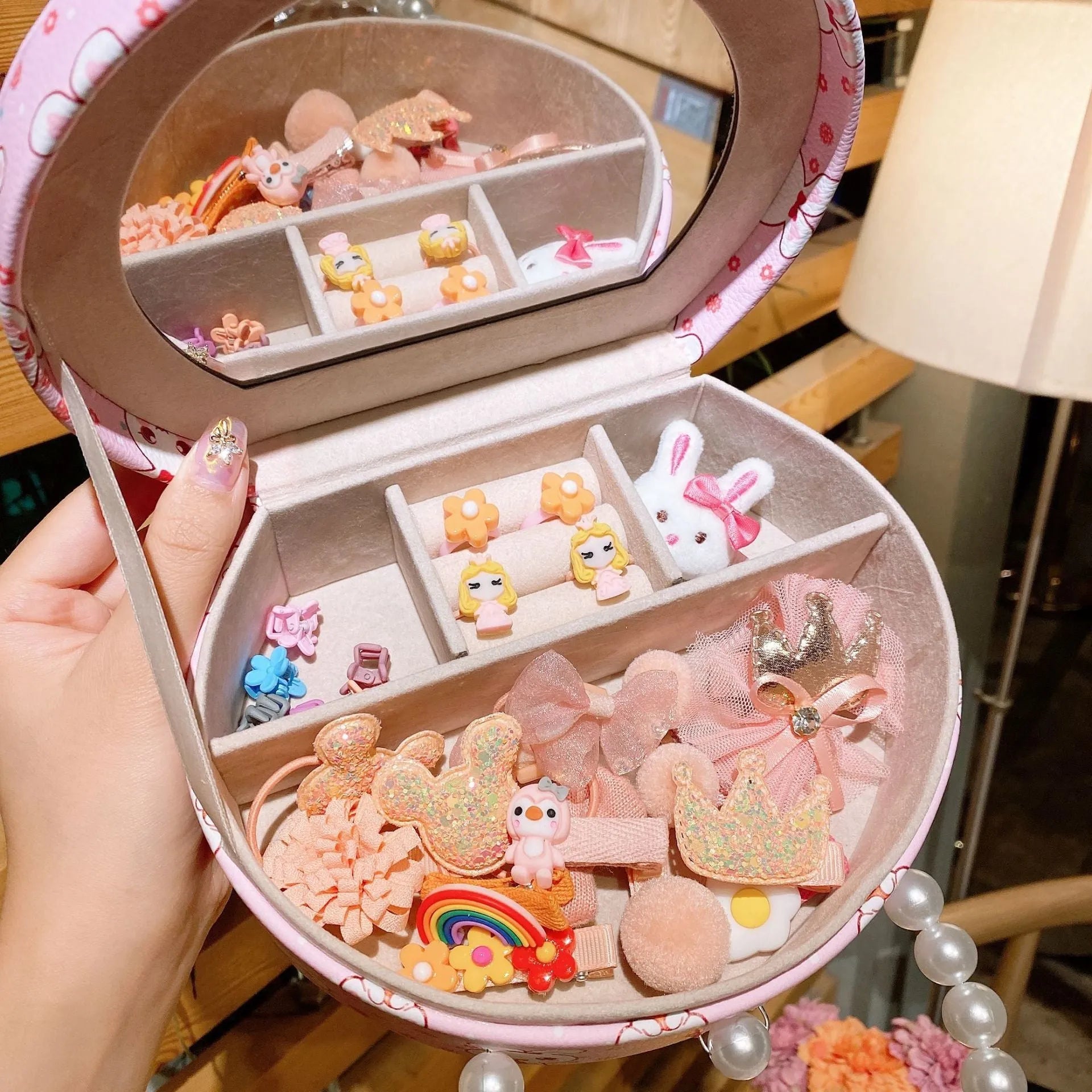 Cocoli cartoon character cloth headdress hair clip jewellery set for children in a gift box with storage.